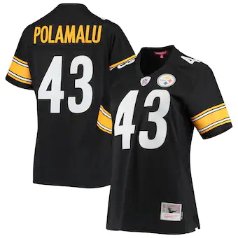 womens mitchell and ness troy polamalu black pittsburgh ste